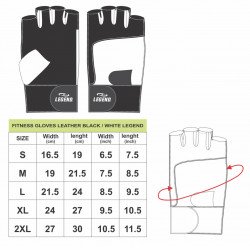 Fitness Handschoenen Leder Zwart / Wit Legend Fitness Handschoenen Leder Zwart / Wit Legend