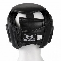 Hammer Boxing Hoofdbeschermer met Grid - Zwart - Leer Hammer Boxing Hoofdbeschermer met Grid - Zwart - Leer