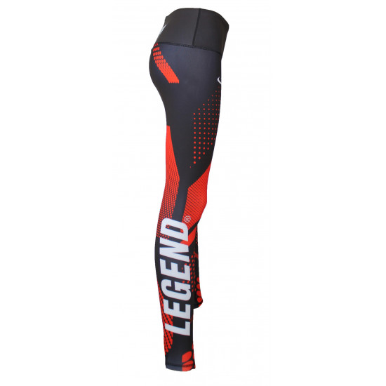 Sportlegging dames Legend Zwart/rood - Maat: XS Sportlegging dames Legend Zwart/rood - Maat: XS