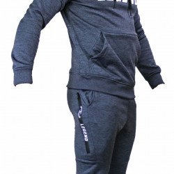 Joggingpak dames/heren met hoodie navy blauw - Maat: XS Joggingpak dames/heren met hoodie navy blauw - Maat: XS