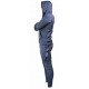 Joggingpak dames/heren met hoodie navy blauw - Maat: XXS