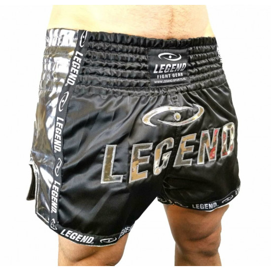 Kickboks broekje glamour silver Legend Trendy  - Maat: XXL