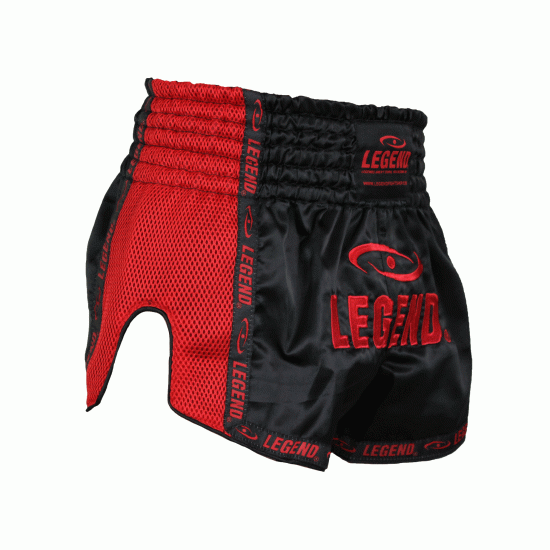 Legend Trendy, Nieuwste Model Kickboks broekje Mesh Rood  - Maat: M