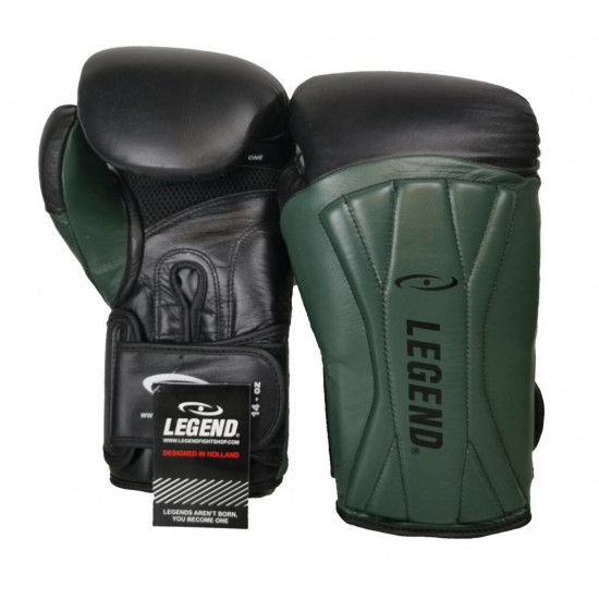 Bokshandschoenen leer Legend Power Special Mat Groen - Maat: 14oz