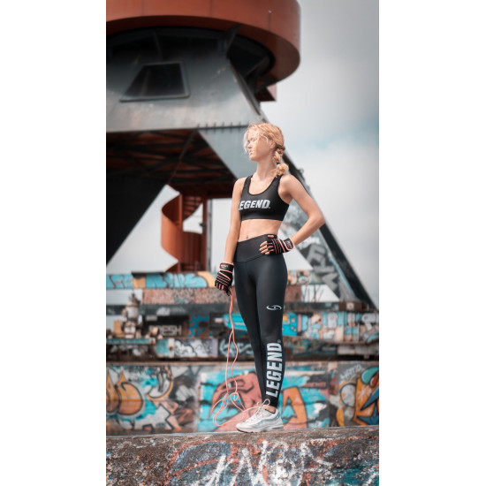 Sportlegging dames Legend Zwart/wit - Maat: XXS Sportlegging dames Legend Zwart/wit - Maat: XXS