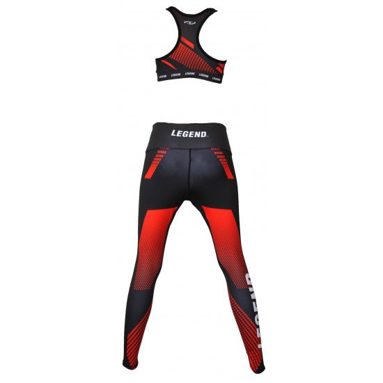 Sportlegging dames Legend Zwart/rood - Maat: XXS Sportlegging dames Legend Zwart/rood - Maat: XXS
