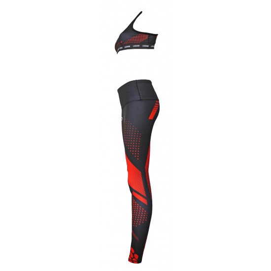 Sportlegging dames Legend Zwart/rood - Maat: XXS Sportlegging dames Legend Zwart/rood - Maat: XXS