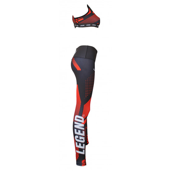 Sportlegging dames Legend Zwart/rood - Maat: XXS Sportlegging dames Legend Zwart/rood - Maat: XXS