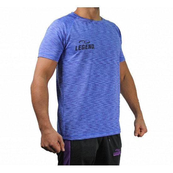 Sportshirt Legend DryFit Blauw melange - Maat: XXS