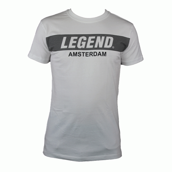 t-shirt wit Legend Amsterdam  - Maat: XXXXS